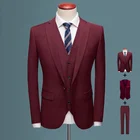 Men Suit 3 Pcs 2019 Formal Wedding Bridegroom Tuxedos Slim Fit Jacket Pants Vest