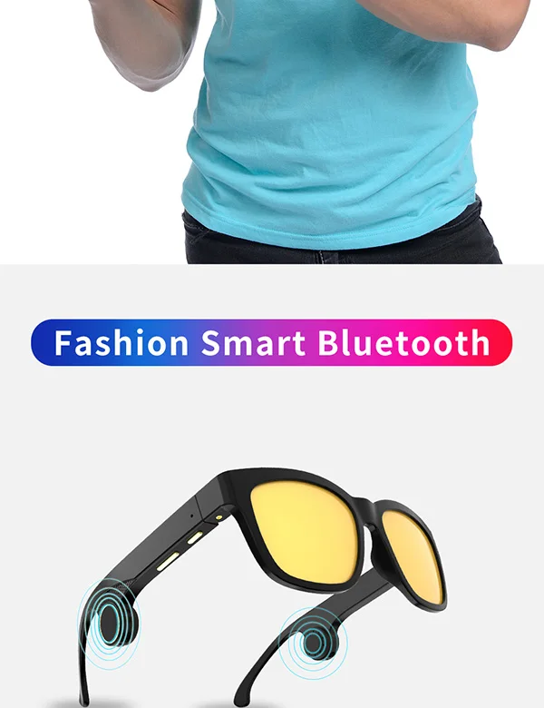 Bone Conduction Wireless Bluetooth Music Sunglasses Earphone Headset Headphone - ANKUX.COM