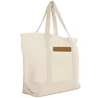Eco-friendly products promotional custom printed logo extra large canvas cotton beach zip tote bag