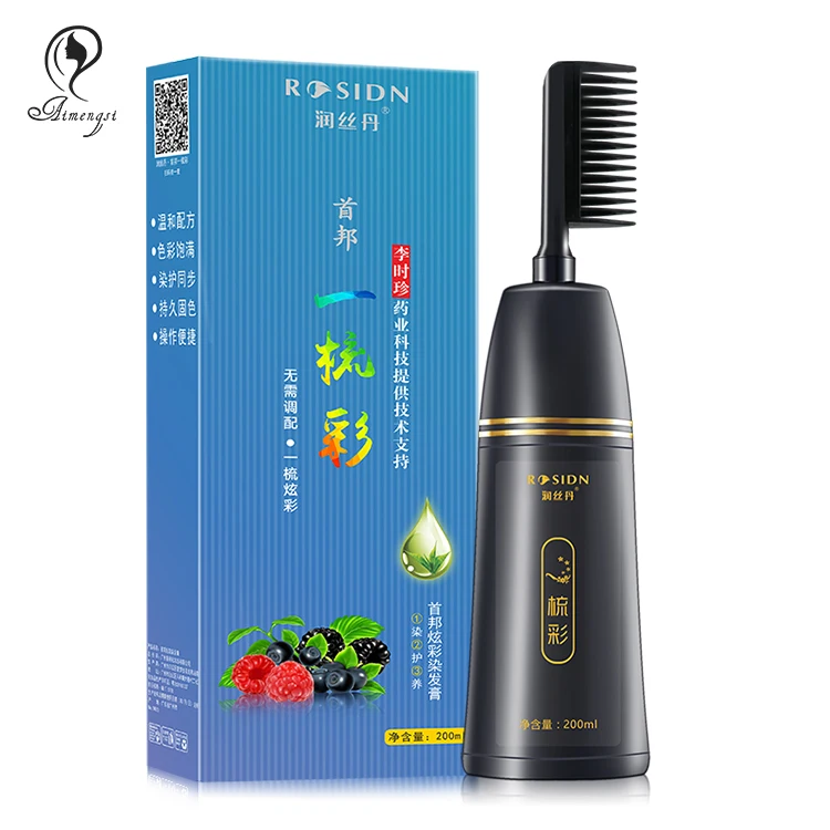 Colorful Natural Hair Dye Color Cream With A Comb Buy Hair Color