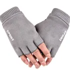Bike Wear Gloves Suede Gloves Men's Suede Fingerless Leather Gloves For Bicycle
