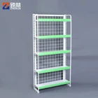 Retail store multi shelf exposition floor stand customized iron gird wire potato chips snack food metal display rack