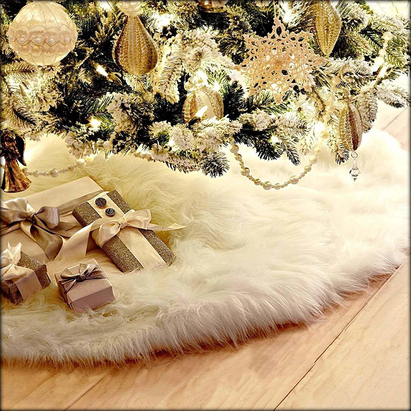 Weihnachten Baum Rock Plüsch Matte Party Schnee Matte Abdeckung Hause Dekoration Decke
