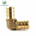 Brass 90 degree elbow hose barb fitting with NSF certified
