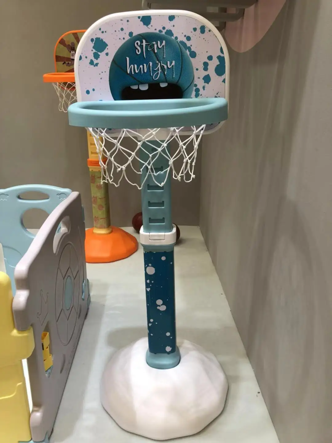Children plastic indoor adjustable basketball hoop stand  toddler basketball hoop