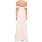 White Fit Dress Sexy White Sleeveless Floor Length Slim Fit Party Dress With Cold Shoulders