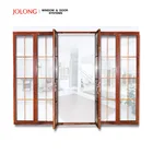Aluminum timber bi-fold door with grille, custom-made