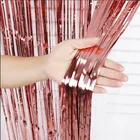 Party Decoration Shimmer Gold Tinsel Party Decoration Backdrop Metallic Foil Fringe Curtain