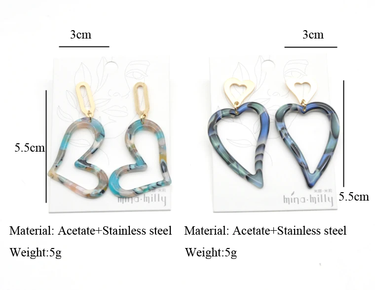 2021 Newest design novelty women colorful acetate custom acrylic earrings