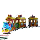 Hot sale outdoor train square kids Santa Claus model happy christmas luxury styling track electric train