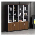 Commercial Furniture Cabinet Office Furniture Wooden Pantry File Cabinet with Glass Door