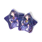 OEM vograce personalized promotion souvenir custom tin star shaped badge buttons with safety pins