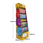 Custom Shop Retail POS Cardboard Stationery Hook Floor Display Stands