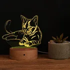Cat Multi Pattern 3D Illusion Lamp Led Night Light USB Powered Touch Switch Bedroom Decoration 3D Night Light For Baby