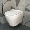 Ceramic cheap wall hung toilet european wc toilet one piece soft seat cover wall mounted toilet bowl