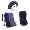 Hot Selling New design fur snow shoes boots headband winter womens furry boots with matching purse headband set