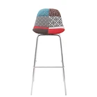 Modern Stacking Cheap Plastic Furniture chair kitchen counter high metal leg stool covered by fabric bar chair
