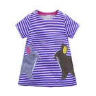 Reliable Quality Fall Embroidered Purple Cotton Baby Girl Summer Romper Dress For Toddler Girls Princess