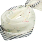 China digital print square chiffon silk scarf manufacturing 100% pure silk