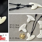 GX047 New Zealand Maori Primitive tribes jewelry handmade-carved Shark teeth pendant necklace yak bone Choker for surfing