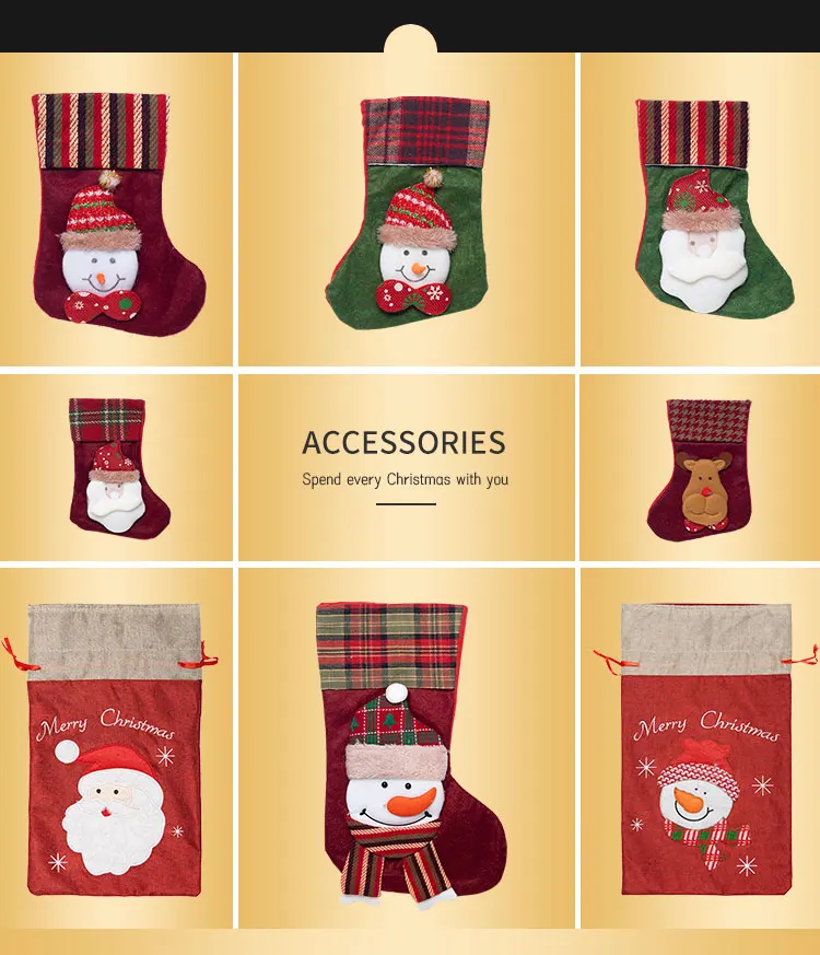 santa claus christmas stocking candy christmas gifts bag