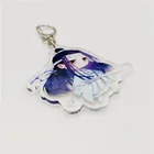 Wholesale Glitter Charms Printed Holographic Cartoon Acrylic Keychain with Zinc Alloy Keyring