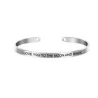Plain Bangles Stainless Steel Cuff Jewelry Personalize Custom 4MM Wide Plain Bangles Inspirational Quotes Bracelets