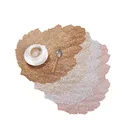 irregular leaf design gold and silver PVC plate mats