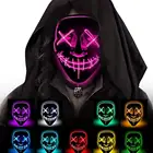Hot sale Halloween sound Mask Cosplay LED Glow Scary neon party mask EL Wire Masks Light Up for Festival Parties Costume