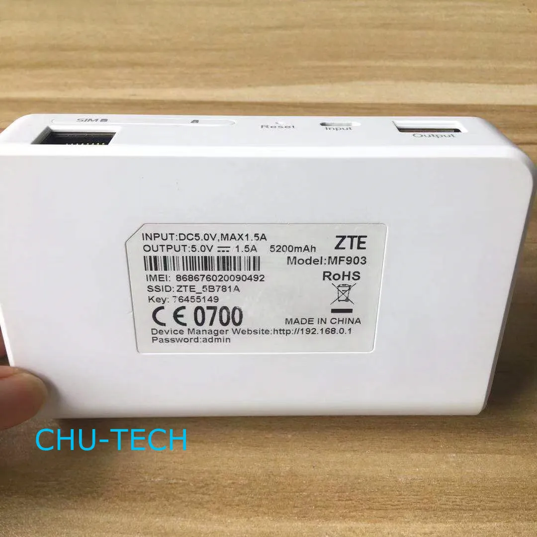 解锁中兴 mf903 4g lte 口袋 wifi 路由器,带 5200mah 移动电源,带