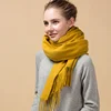 2019 Fashion 100% cashmere wool solid color tassel bulk pashmina scarf shawl