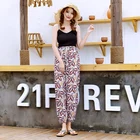 Women's summer Thai harem pants Flower Printed Smocked Waist yoga pants Rayon Bohemian Casual Pants