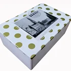 white Printed cookie tins empty rectangular sweet cookie tin box square container