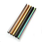 Metal 12mm Stainless Steel Rose Gold Bend Straw