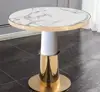 Living Room Furniture Gold Frame Coffee Table Contemporary Metal Legs And Glass Top Round table