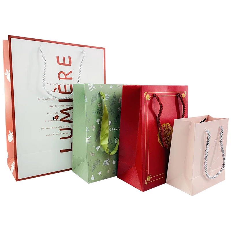 hot sale luxury paper bag custom logo gold stamping gift bags