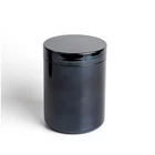 16Oz Black Custom Plastic Jar Plastic Container With Black Lid
