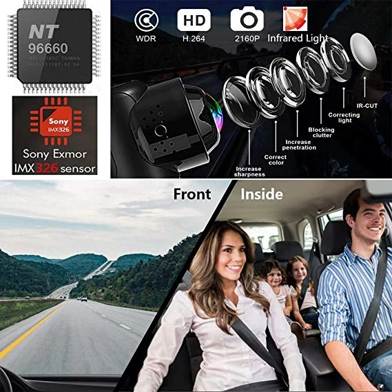 Dash am WIFI Dual Camera Car DVR Camera 2160*1080P 360 Degree Wireless Night Vision Car Black Box