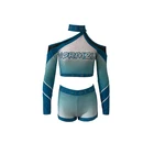 Wholesale design your own team competition rhinestone cheerleading uniforms