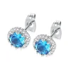 MECYLIFE Newest Design Highly Welcomed Stud Earrings Zircon Stone 12 Birthstone Earrings