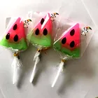 custom fruit shape watermelon lollipop hard candy manufacture