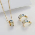 Sets Colorful Enamel Jewelry Sets Latest 18K Gold Plated Saudi Arabia Stainless Steel Pendant Necklace