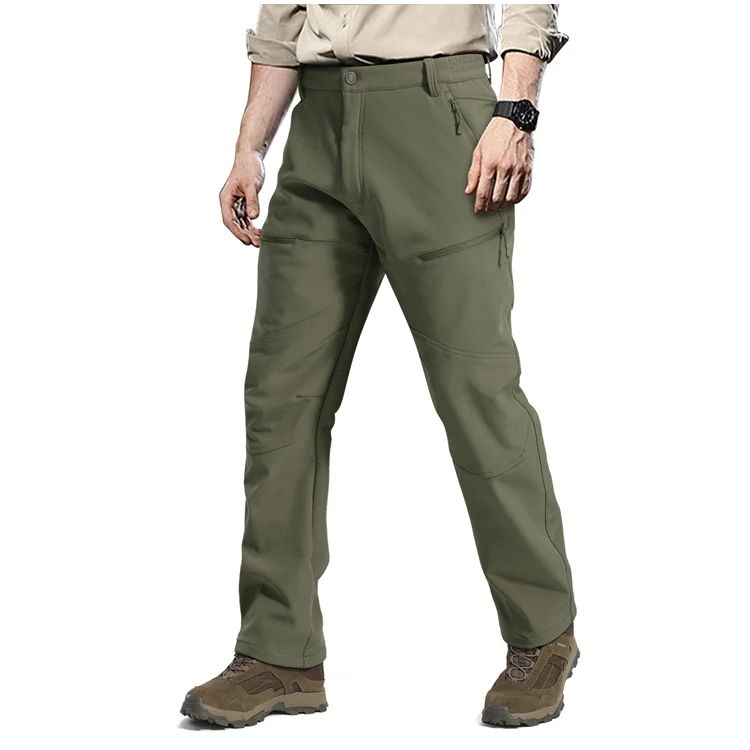 Polyester Tactical Cargo Pants,Waterproof Softshell Trekking Jogger Fleece Pants,Outdoor Climbing Pants Trousers