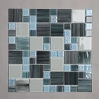 Unique Wholesale Stainless Steel And Glass Mosaic With Blue Cloth Underneath And Paint Building Brick