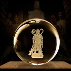 laser engraved crystal ball 3d samgharama glass buddha statue buddha souvenir gift crystal 3d