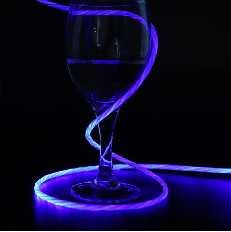 Latest Real Quick 2.4A Charging 90 Degree Strong Magnet Charger PVC Flowing Led Light Magnetic Android Usb Cable for Samsung - ANKUX.COM