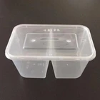 950ml 2 Compartment Disposable Injection Plastic Bento box Food container plastic Lunch box