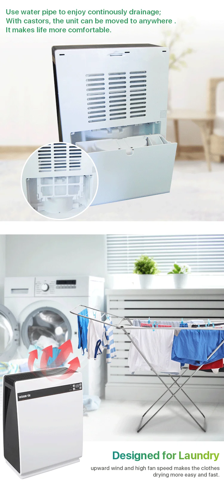 Room Air Portable Dehumidifier, 20L, 220-240V - detail 6