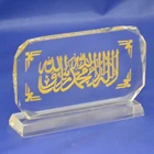 MH-JS0018 gold print Crystal Glass Muslim Crafts islamic decorative quran frames crystal crafts