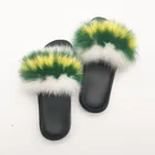 Kids Plush Slippers Trendy Colorful Cute Women And Kids Breathable Plush Faux Fur Flops Slippers Casual